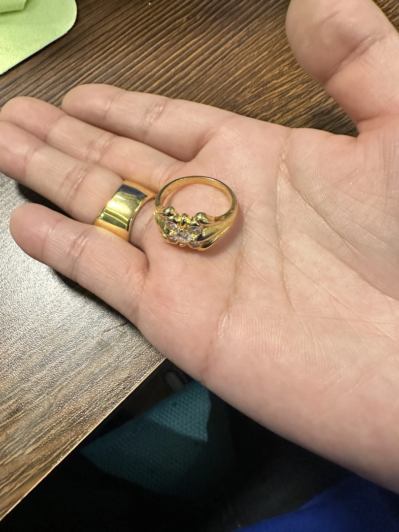 合金戒指 【kk金色银锆鱼骨花戒指】手工吊坠时尚百搭黑色编织