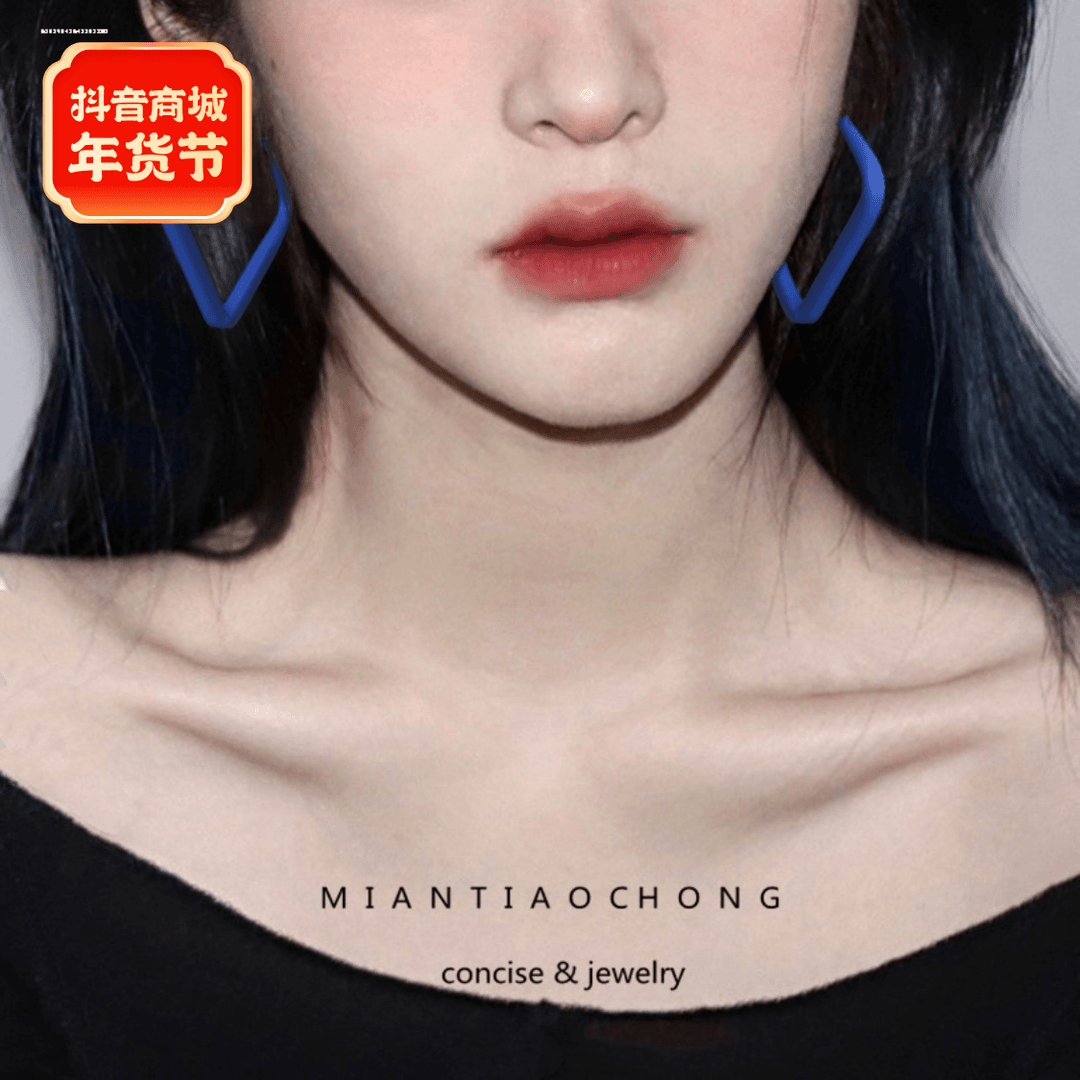 精致个性磨砂方形耳环小众女网红轻奢百搭潮显白ins设计新款气质