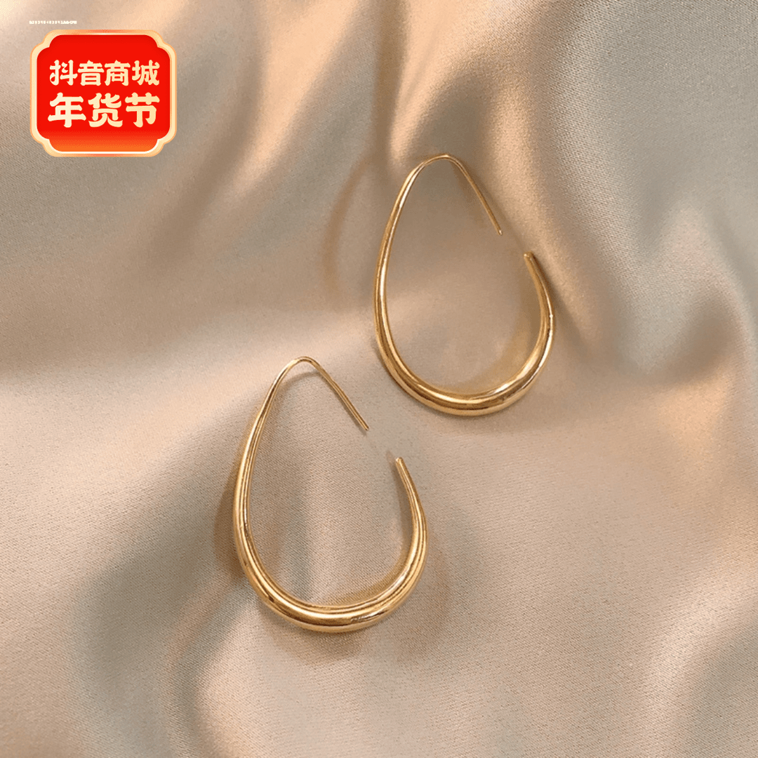 潮蛋形金属耳挂女轻奢时尚气质个性百搭小众耳饰网红设计精致ins