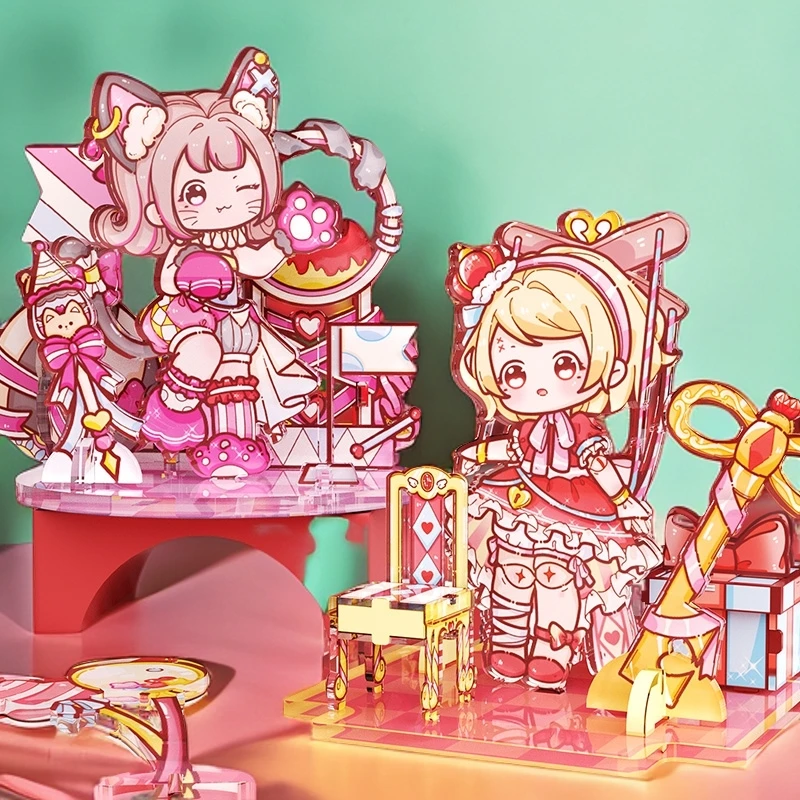 呦呦布林亚克力拼图盲盒马戏团儿童礼物卡通立体diy摆件女孩玩具