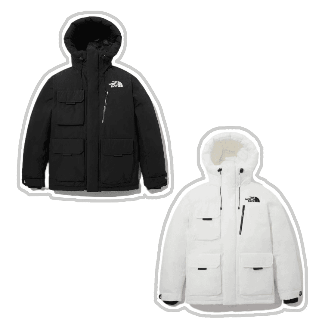 【新品】23年秋冬男女情侣工装风多口袋保暖鹅绒羽绒服连帽冬季