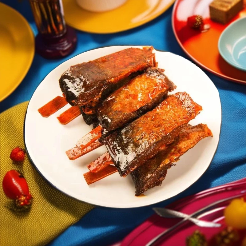鑫香龙手撕竹签鱼香辣鱼块鱼棒鱼干湖南特产即食下饭菜休闲零食
