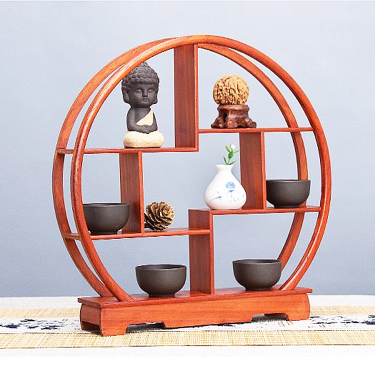 花30圆形29x4.5x29 主人杯架建盏架茶道新中式