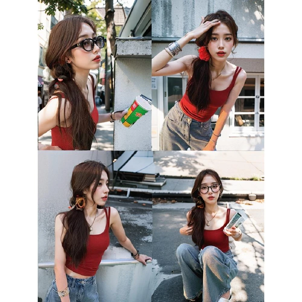 镇店之宝 胸垫一体7色超弹时尚显瘦百搭吊带背心女夏贝贝新款上衣