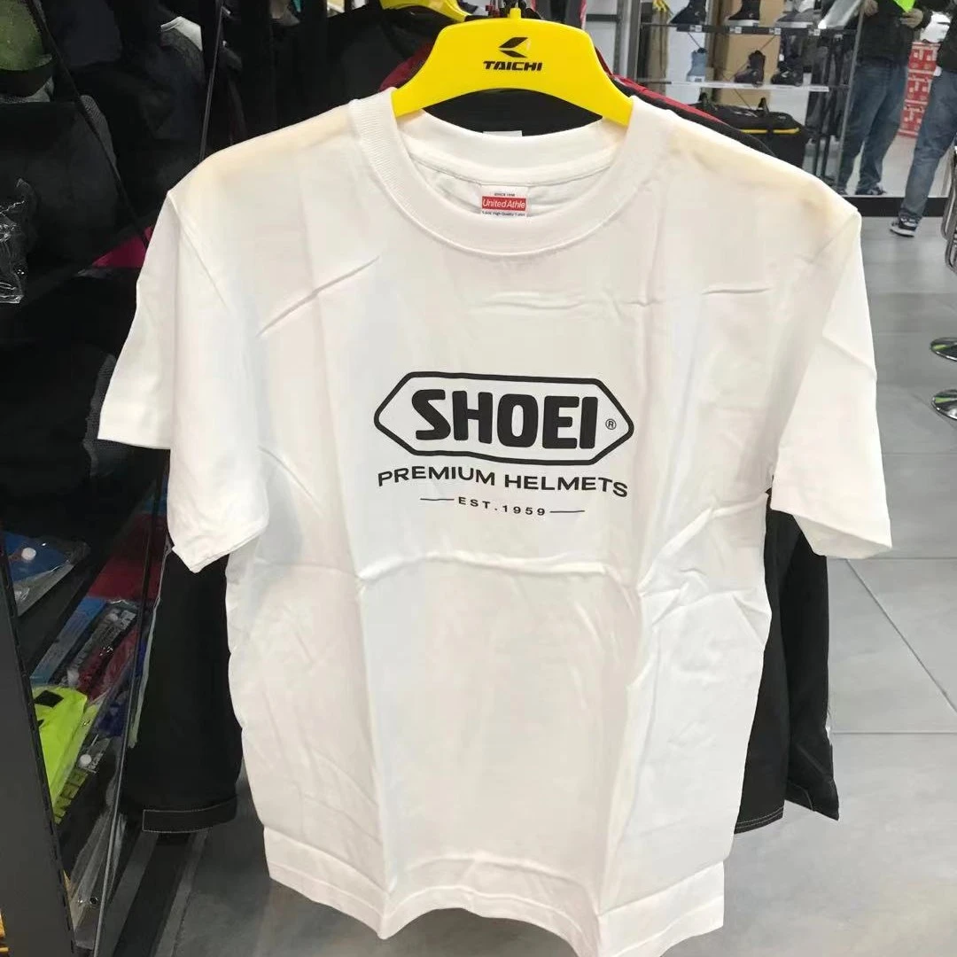 车迷辰 日本SHOEI原厂短袖T-shirt夏季纯棉T恤透气舒适内搭 黑/白