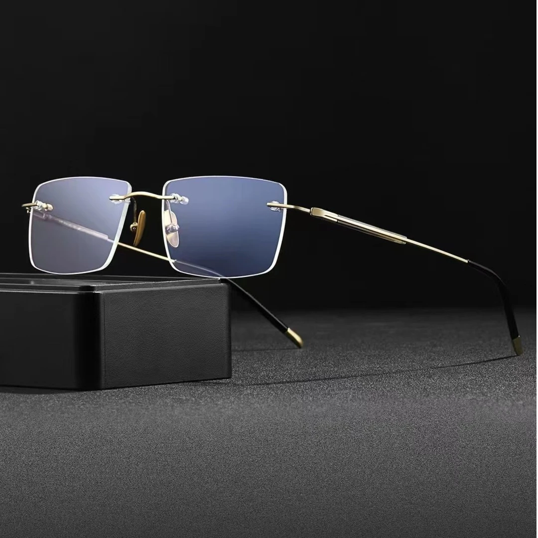 Kloffo歌洛夫纯钛铰链专利商务男款近视镜框无框眼镜架镜框K9803