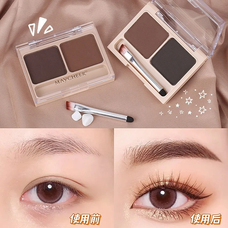 美茜儿双色双效不脱妆眉粉防水防汗不掉色自然女新手网红眉笔眉膏