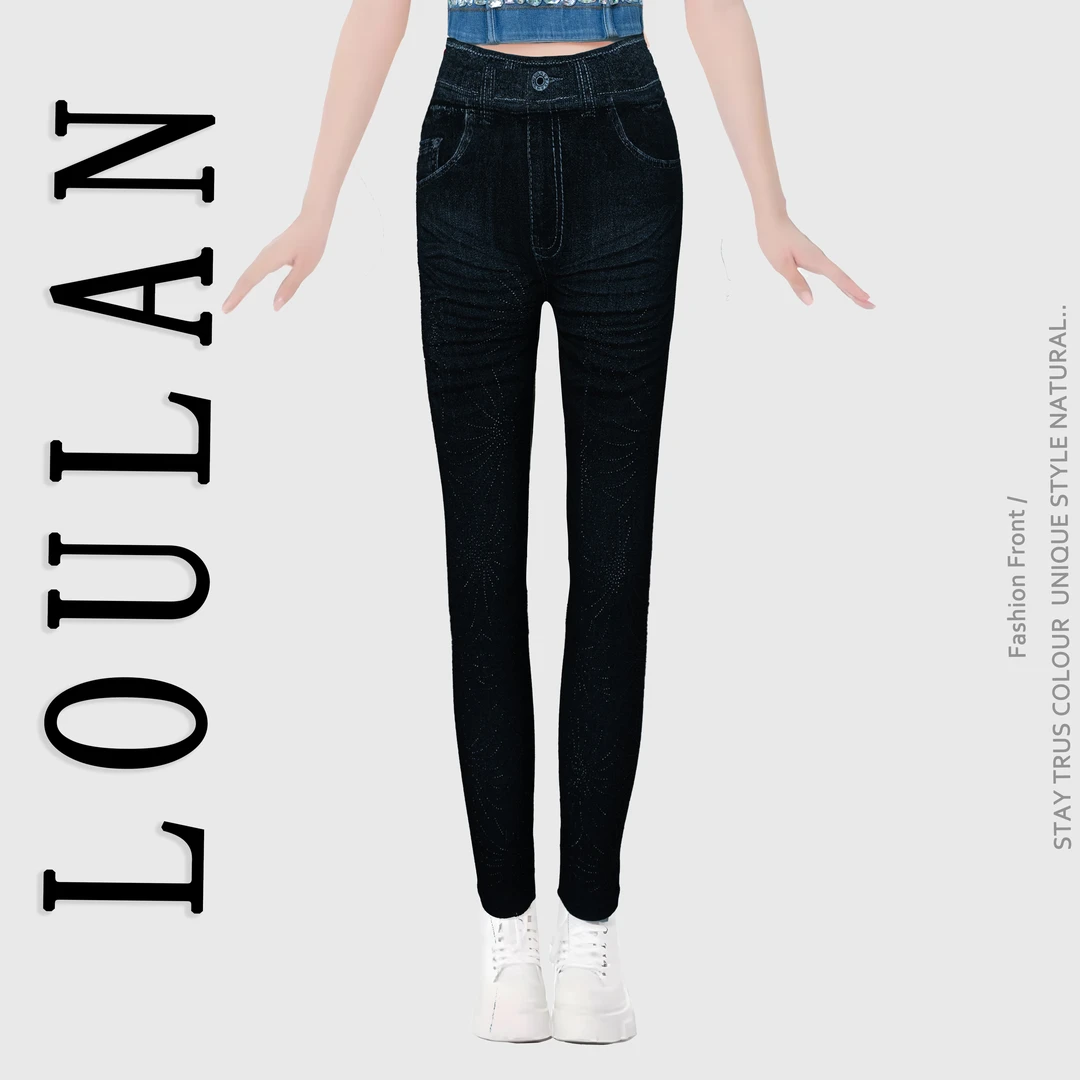 轻简主义-满天星-9946时尚烟花重工镶钻显瘦小脚裤