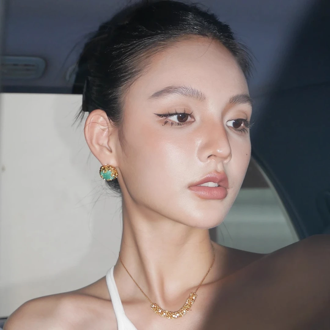 铜合金合成锆石耳饰 Boonee alus原创复古耳环鎏金冰晶独特耳饰