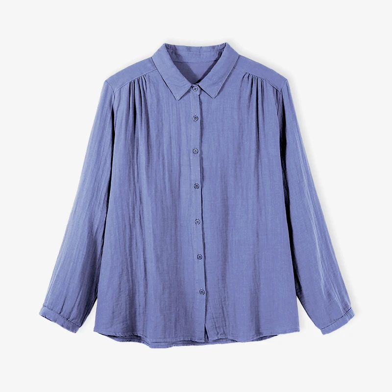 韩穆DA68396妈妈衬衫2024秋季新款减龄宽松显瘦时尚上衣.长袖衬衣