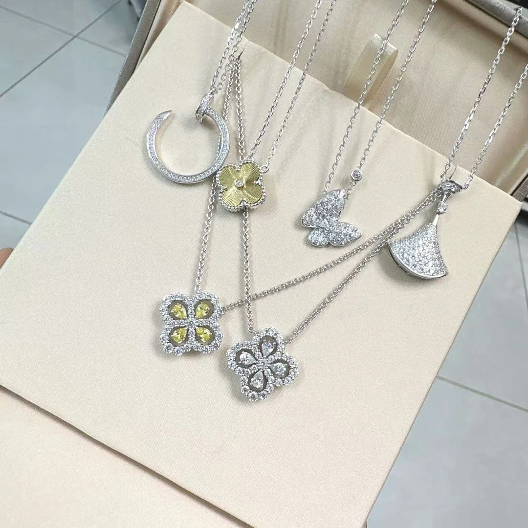 坠链均925银 小裙子-小蝴蝶-项链