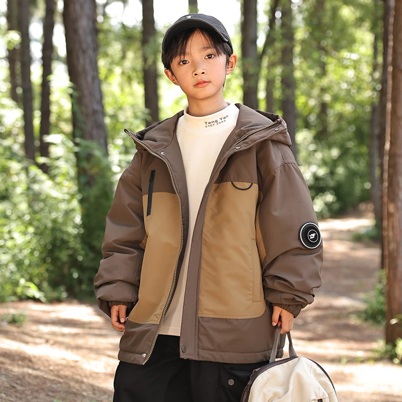 男童羽绒服外套冬季2025新款儿童男孩大童加厚冲锋衣羽绒服1593