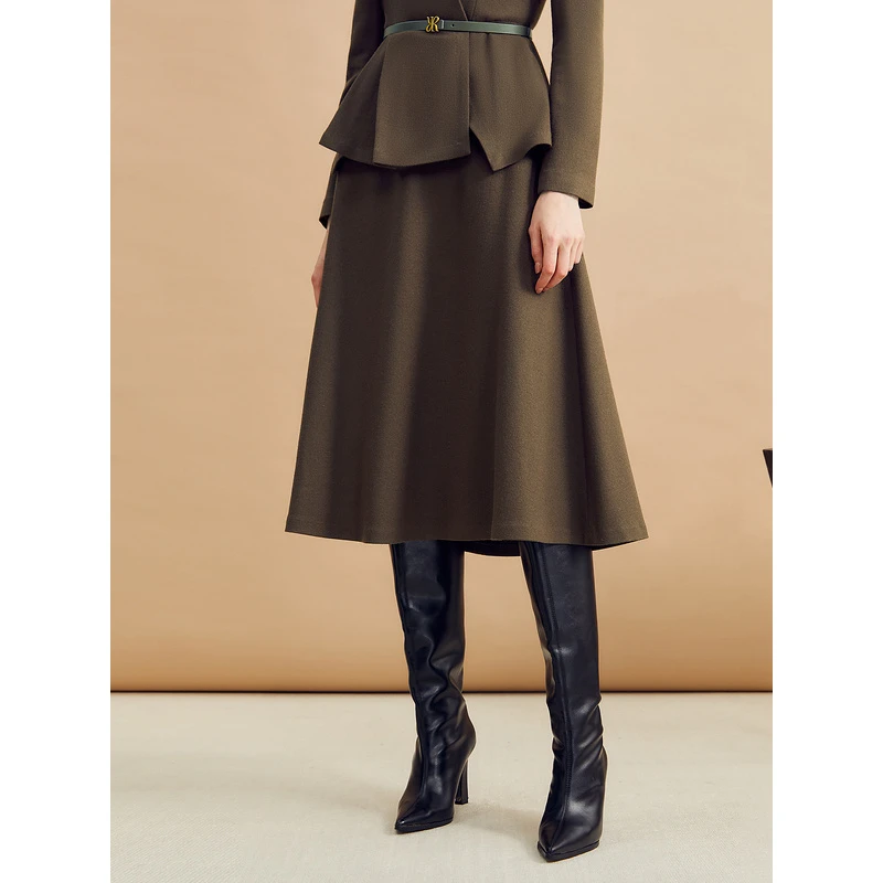 YINER音儿 冬季新款显瘦气质高腰复古时尚半身裙8C34550480