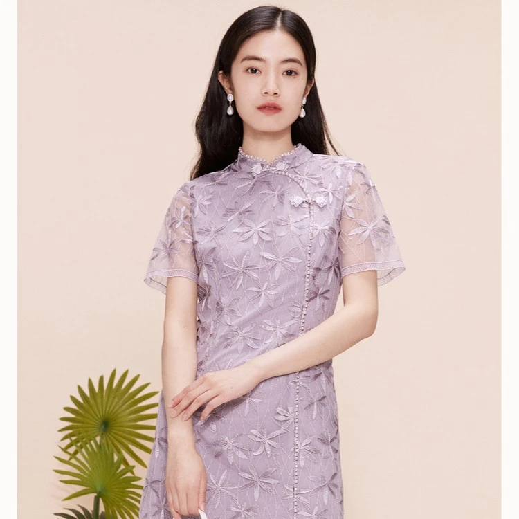 YINER音儿夏季新款气质中国风复古显瘦时尚优雅连衣裙8C63205896