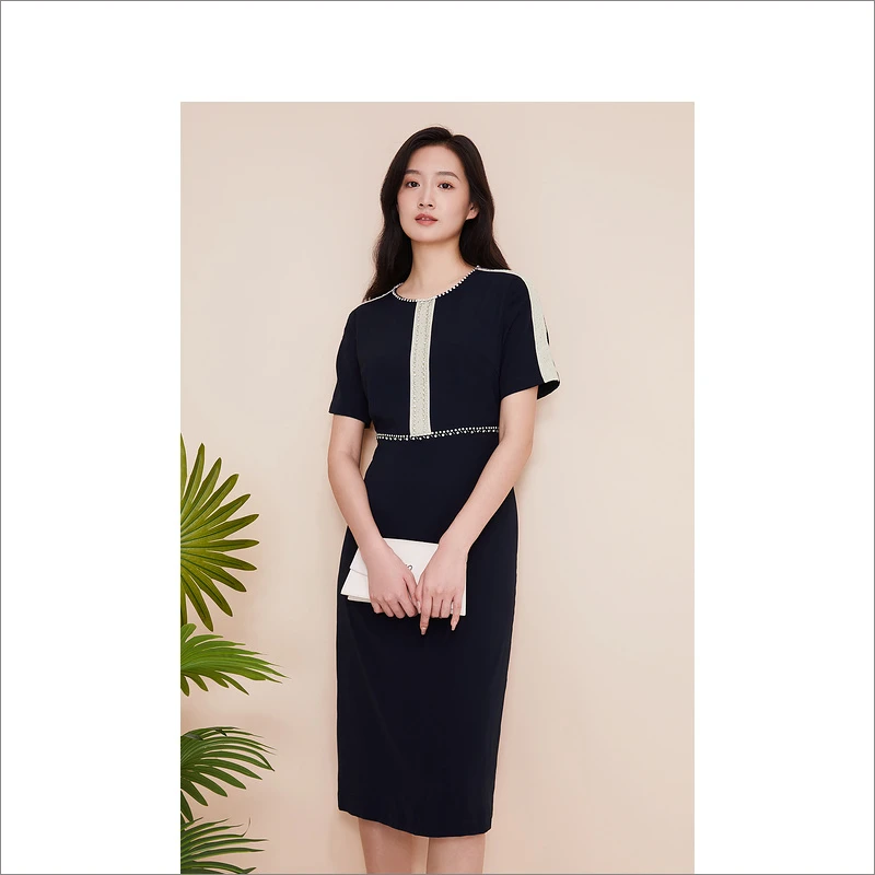 YINER/音儿新款时尚气质轻奢春夏超显瘦连衣裙8C63205147