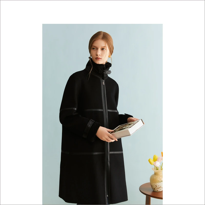 YINER/音儿冬季新款毛呢中长款休闲保暖时尚冬季女大衣8C63580416