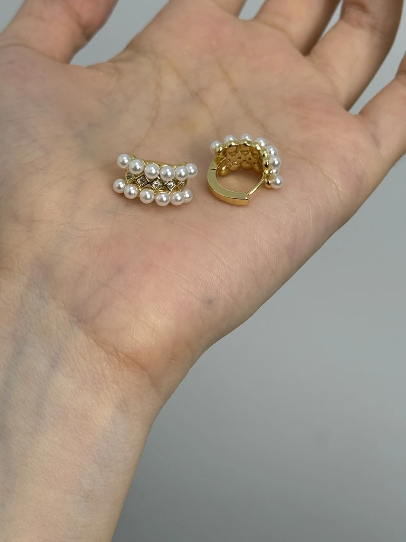铜合金仿珍珠耳饰 【双层珠珠】韩版设计感精致高级耳扣