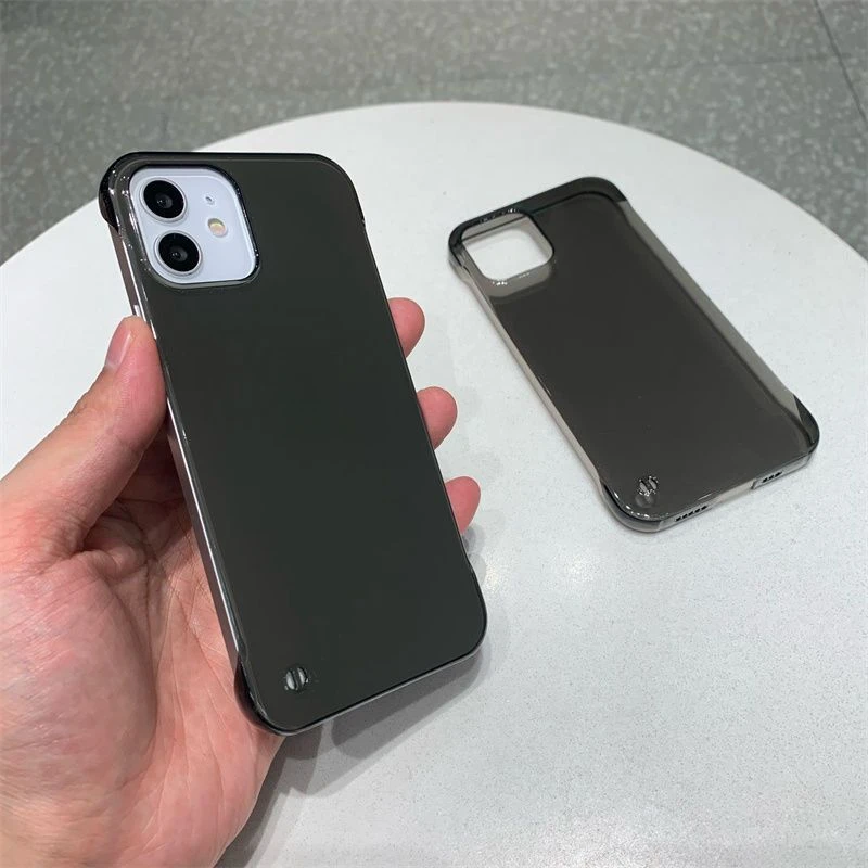 最新款无边框苹果15手机壳硬壳iPhone13promax透明简约潮牌手/14
