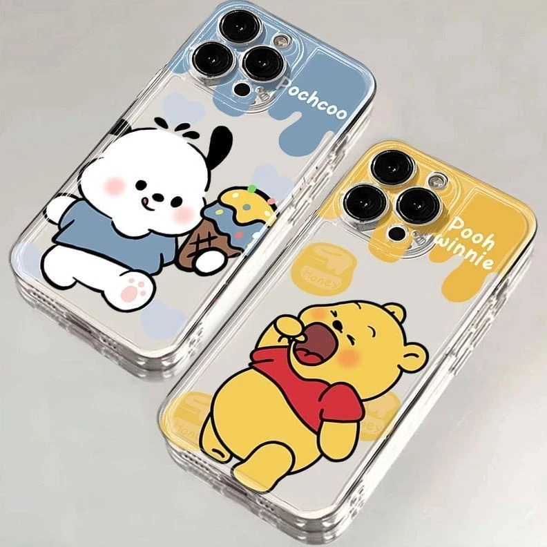 可爱帕恰狗维尼熊苹果15/14手机壳iPhone13/12/11软壳xs/xr情侣78