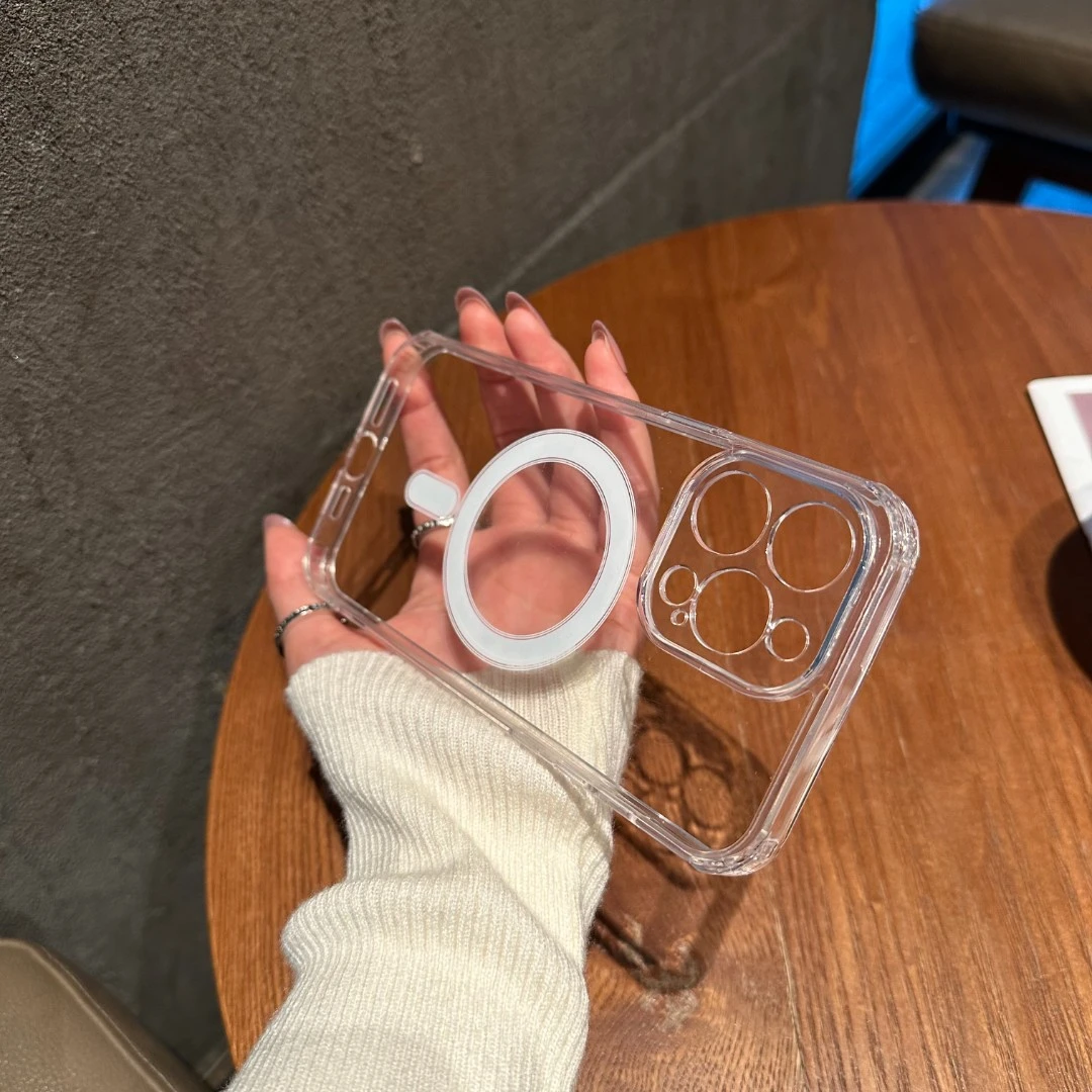 轻奢苹果15手机壳Magsafe磁吸iphone14promax透明11防摔13全包12x