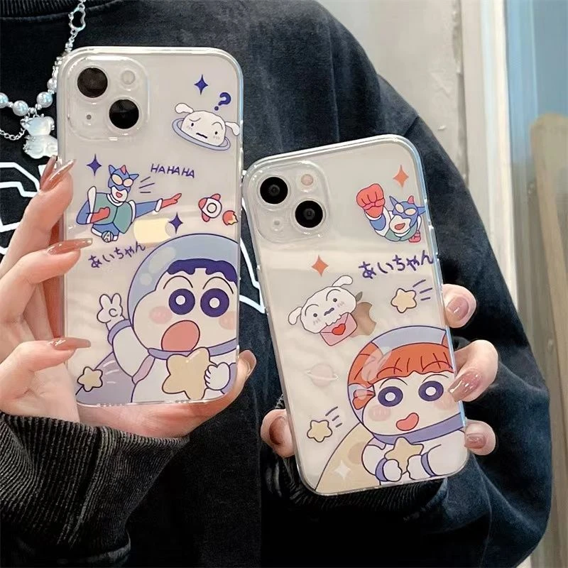 蜡笔小新情侣苹果iPhone15plus手机壳12卡通13软壳全包11苹果7/14