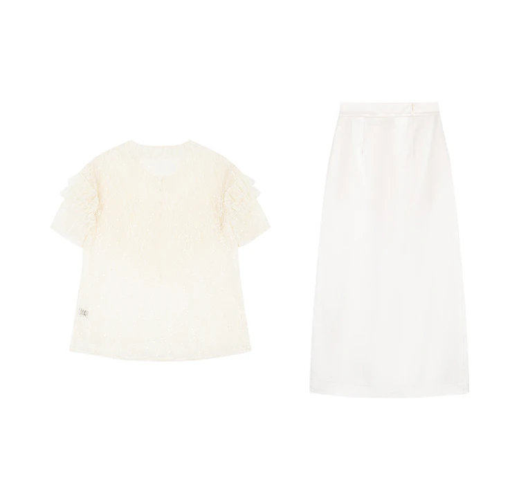 无艳一禾【暗香弥弥】高阶雅致法式肌理感蕾丝网纱拼接上衣