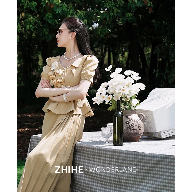 至禾Wonderland【繁花】国风女装上衣套装上衣YH023168半裙YH023169