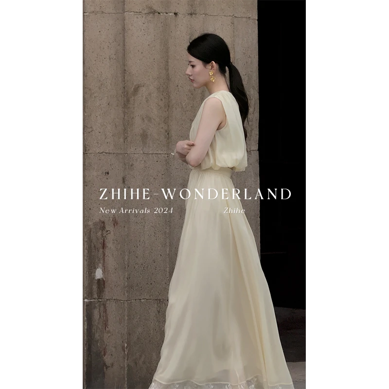 至禾Wonderland【马德里庄园】天丝原创典雅定制绣珠上衣+半裙