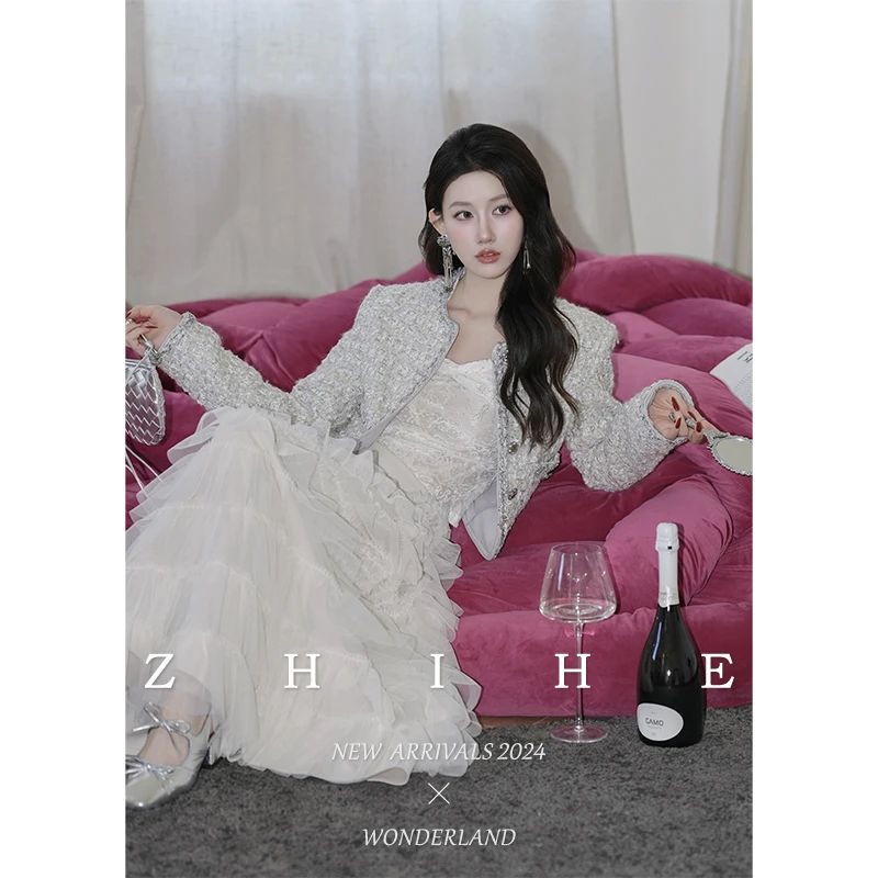 无艳一禾【可可西里】50羊毛法式轻奢小香风外套+打底+半裙