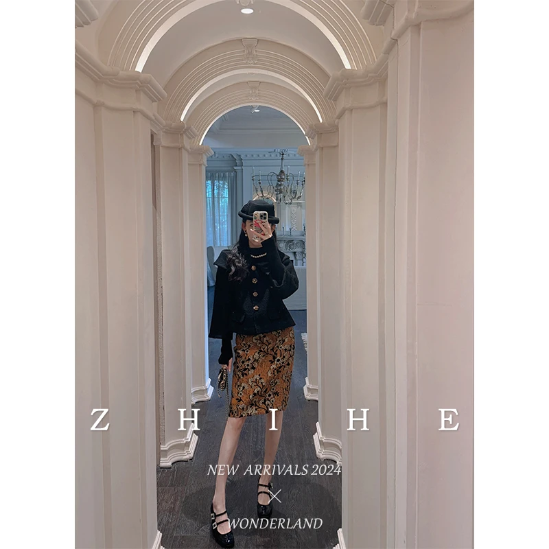 无艳一禾【金陵一梦】重工羊毛圈圈羽绒服羊毛针织衫+半裙