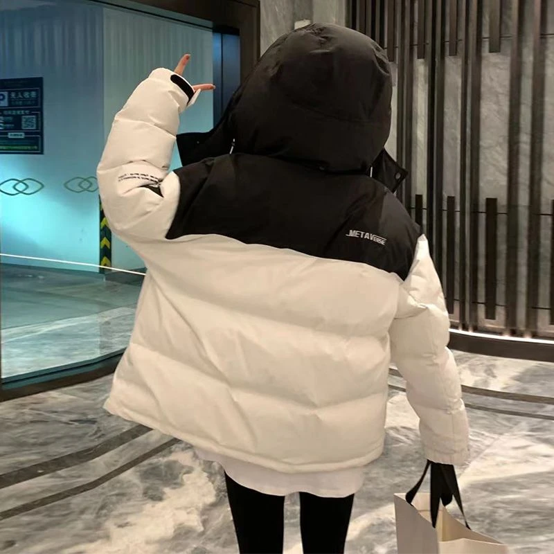 艾莱依新款羽绒服女20233年新款韩系学生棉袄工装oversize冬季加