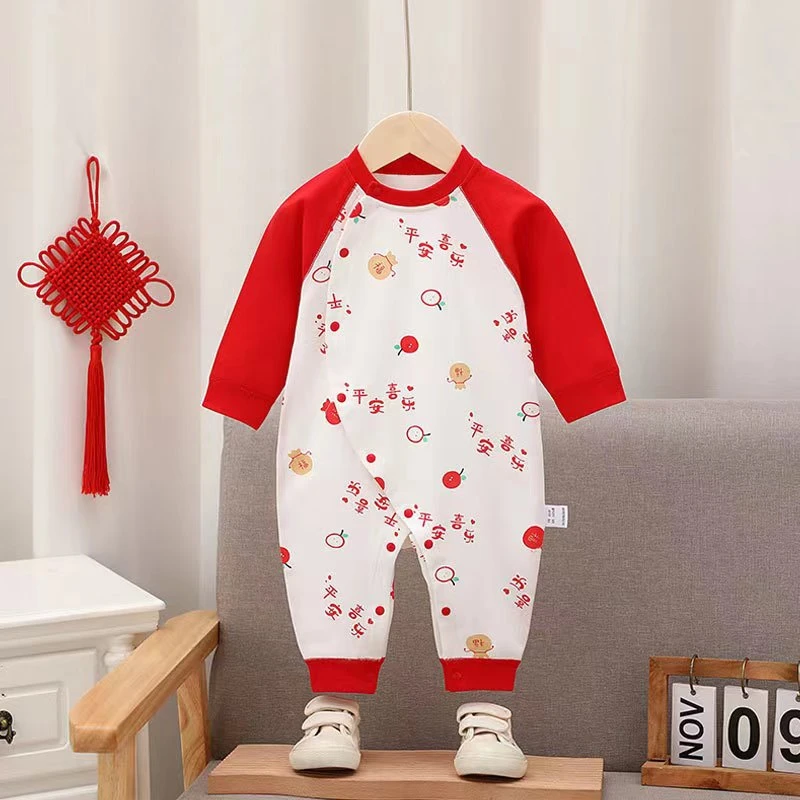 新生婴儿连体衣宝宝满月衣服春秋0-6个月百天宝宝轻奢高档外出服