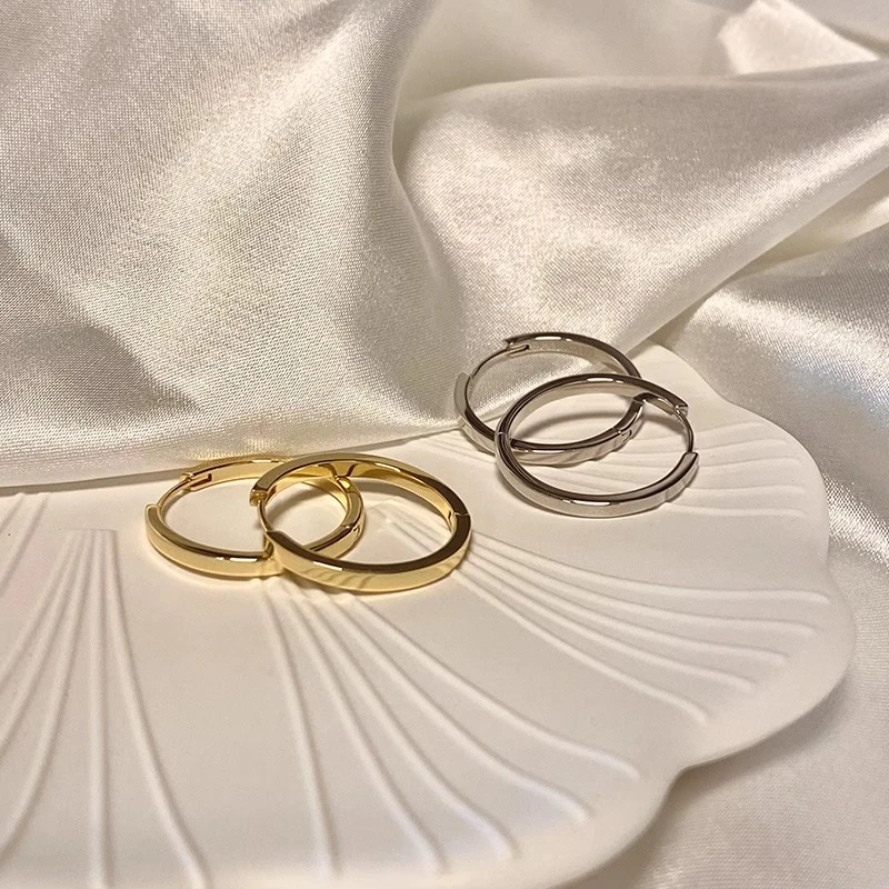 925银耳饰 Muses Choo「简约风格」法式圈圈耳环小众设计感素圈耳钉