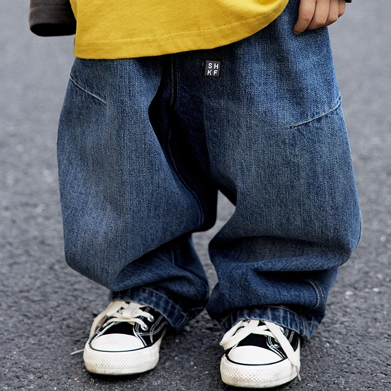 博博猪童装儿童日系水洗牛仔裤2024秋季新款男童裤子B431K2008