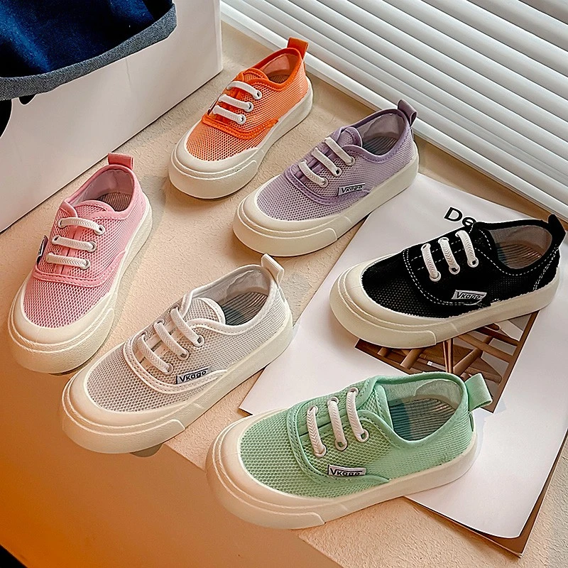 ABC女童鞋网面板鞋2024夏季儿童透气网鞋夏款一脚蹬男童休闲鞋子1