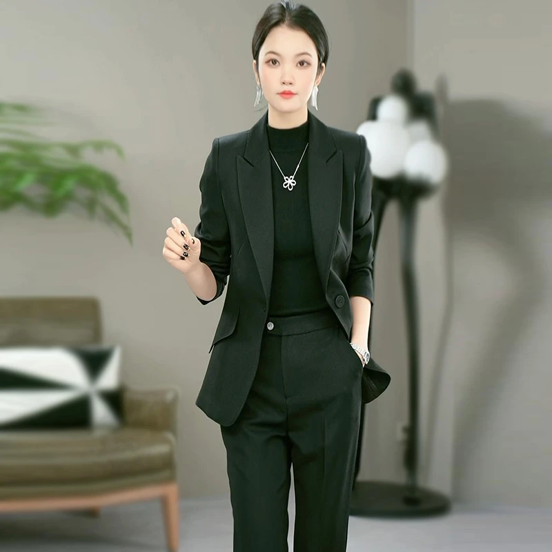 黑色小西装外套女2025春新款销售部经理气质通勤女神范职业装洋气
