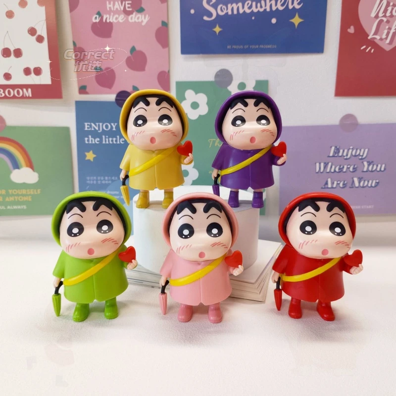 创意趣味可爱雨衣爱心蜡笔小新潮玩汽车桌面载摆件生日礼物车载