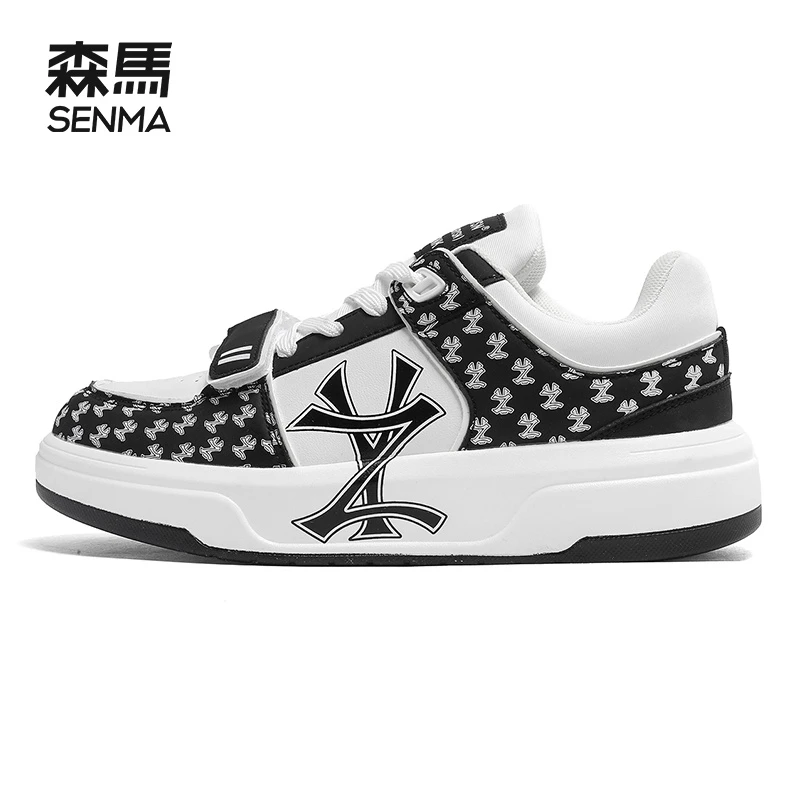 SENMA/森马正品轻奢厚底设计感潮牌增高板鞋情侣百搭青少年滑板鞋