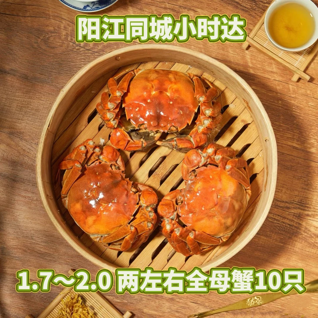 阳江同城小时达小蟹全母蟹【1.7-2.0两】【买九只送一只到手10只】