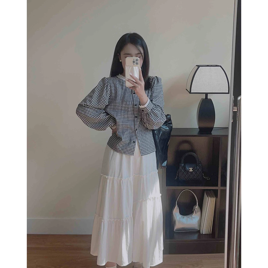 小梦自制 小个子定制微胖小个子衬衫复古格子短长袖款