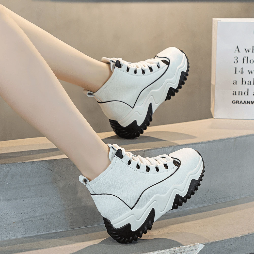 雨土品牌网红正品高帮女鞋2024新款春秋季透气百搭时尚运动休闲鞋