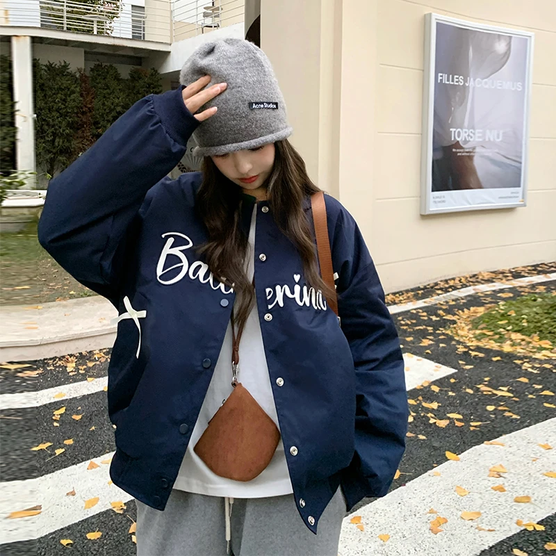 超好看炸街美式棒球服外套女2025秋冬高级设计感甜酷风夹克上衣