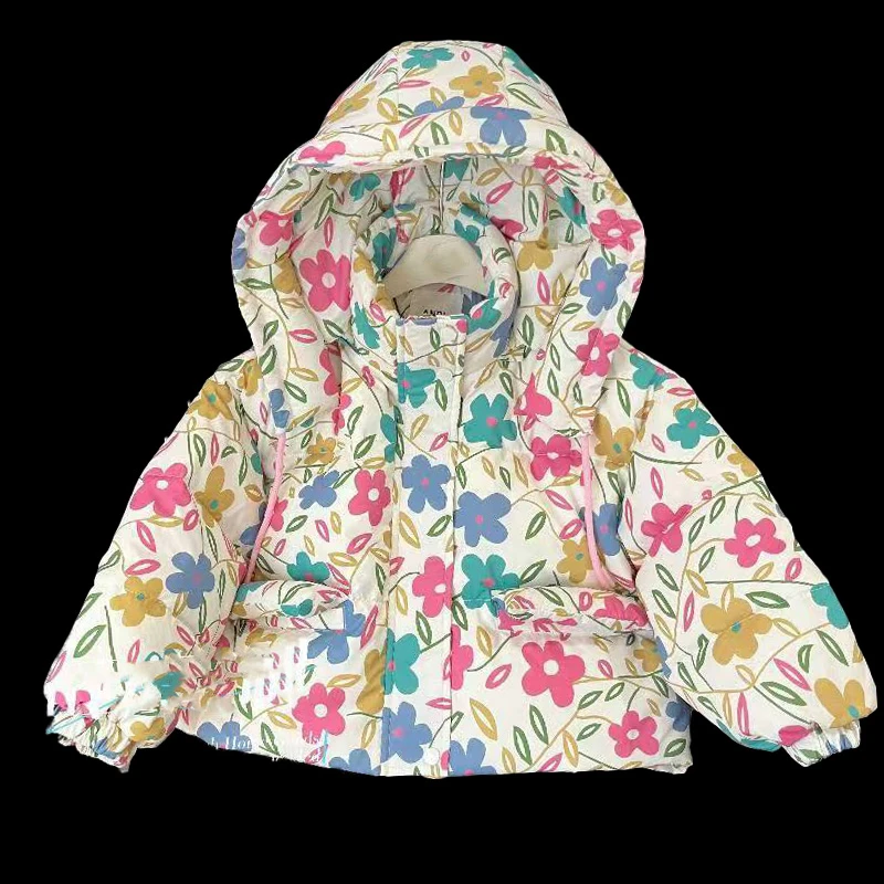 女童短款羽绒服2024冬季新款洋气宝宝外套中小童儿童加厚保暖冬装