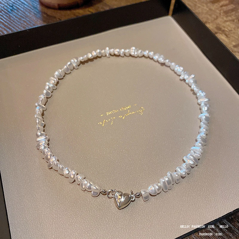 不锈钢仿珍珠项链 ins潮巴洛克风不规则珍珠项链女轻奢小众百搭气