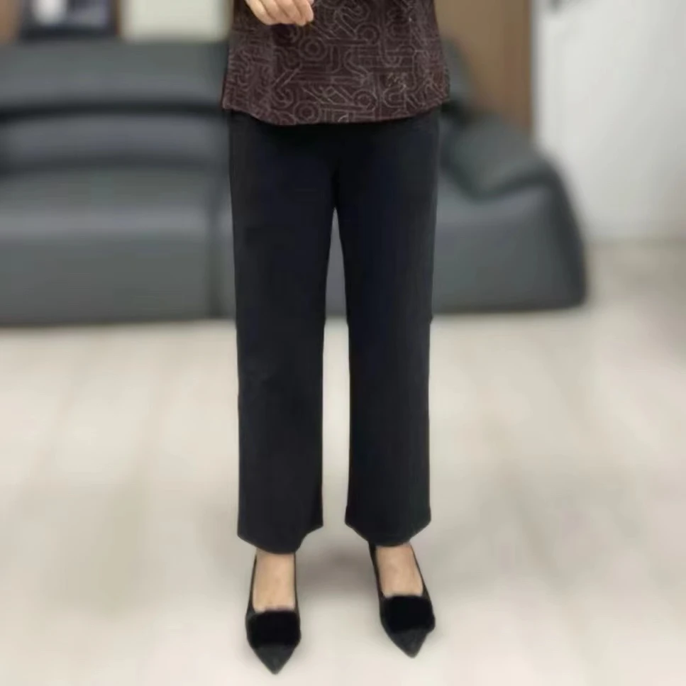 【xineba3】韩国春秋直筒时装裤2024新款女士时尚洋气舒适百搭简约