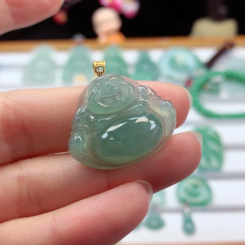 【闪购商品】翡翠吊坠(不含链)18K金镶嵌