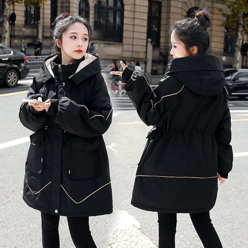 胖MM大码女装2023年新款宽松高端保暖加绒棉衣工装棉服外套200斤