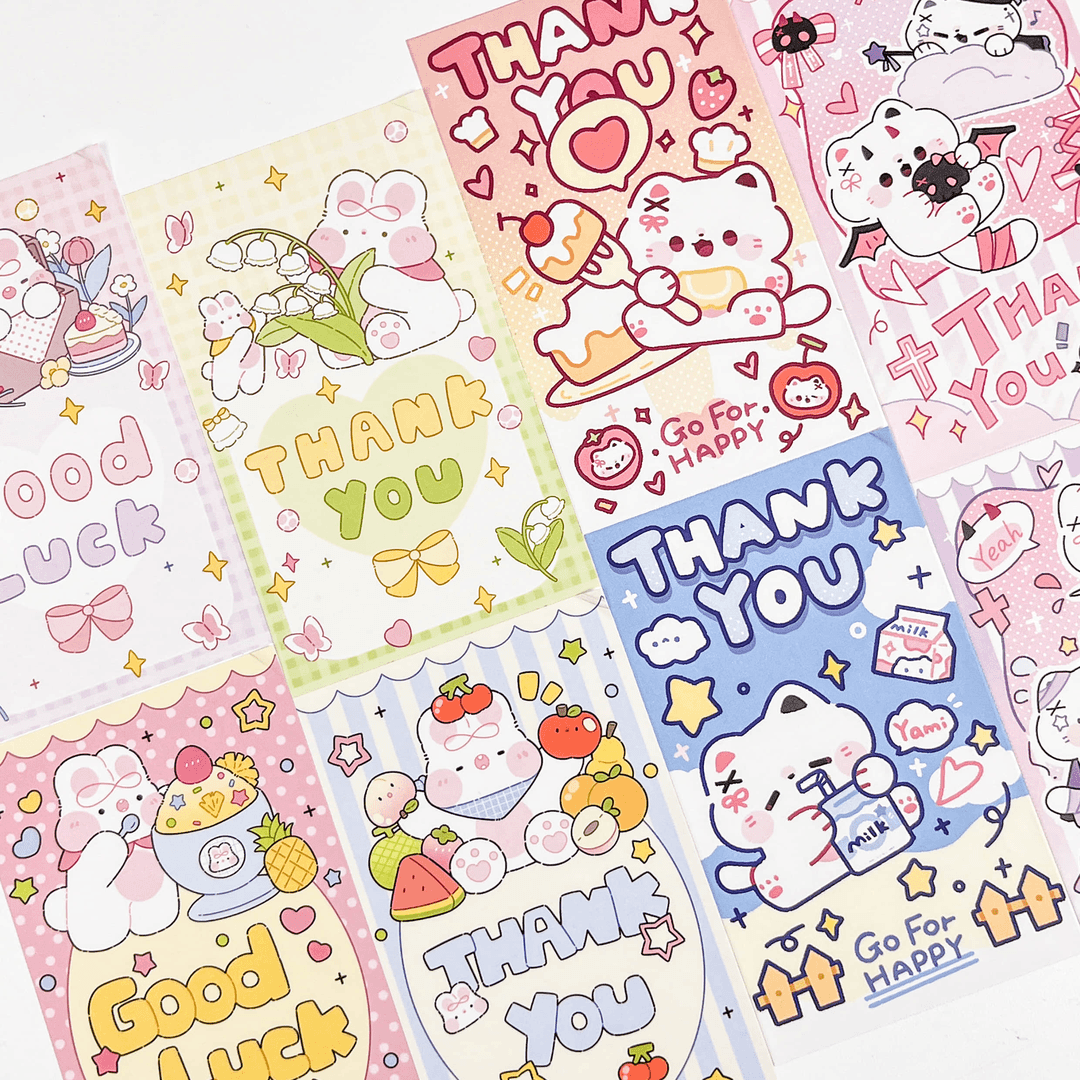 【奶油兔封口贴】桃桃猫可爱动物卡通手帐贴纸手工DIY吃谷打包