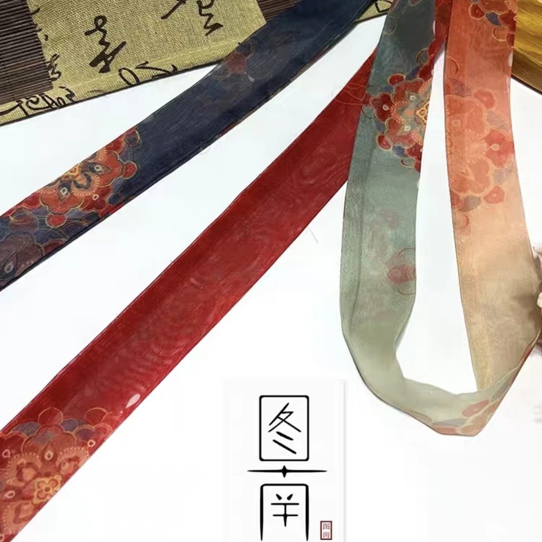 图南发带合集古风汉服马面褶裙配饰发饰唐风团花束发带国风新中式