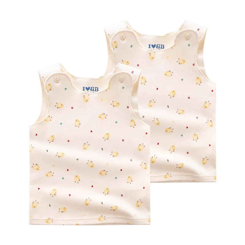 拉比下一代春秋新款男女童马甲婴儿宝宝纯棉开衫背心薄款2件装